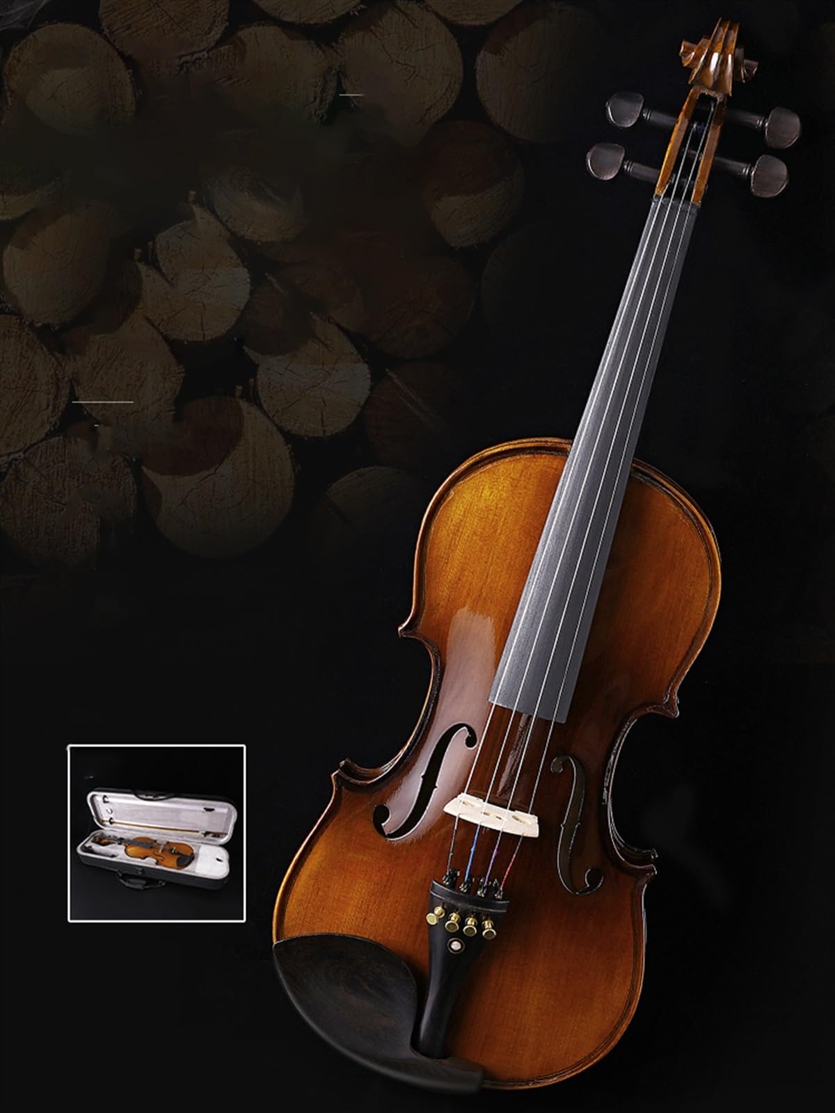 Standard Violine Leistungsmodell Einzelbrett Holzvioline Übungsvioline Profi(B-1/8)