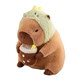 Nbhuiakl Capybara Stofftier - Plüschtiere Capybara Stofftier | Abnehmbare Kopfbedeckung, Bezauberndes Capybara-Plüschtier für Erwachsene, Kinder und Mädchen, weiche Tiere