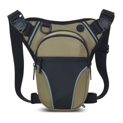 Wasserdichte Beintasche für Herren und Damen, Motorrad, Oberschenkeltasche, Bauchtasche, Hüfttasche für Outdoor, Wandern, Radfahren, Angeln, khaki