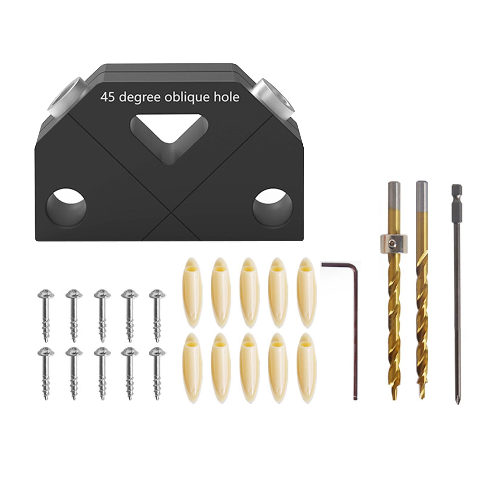 Taschenloch Vorrichtungs Sets 45-Grad Holzbearbeitung Bohren Löchern Zimmerei Locator Vorrichtung Taschenloch Bohrer Locher