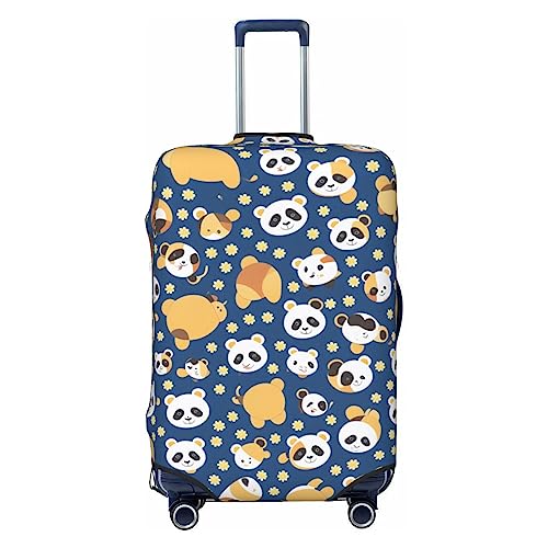 Reisegepäckhülle mit Panda-Motiv, strapazierfähig, passend für 45,7 - 81,3 cm große Gepäckstücke, Größe M, Schwarz, Medium