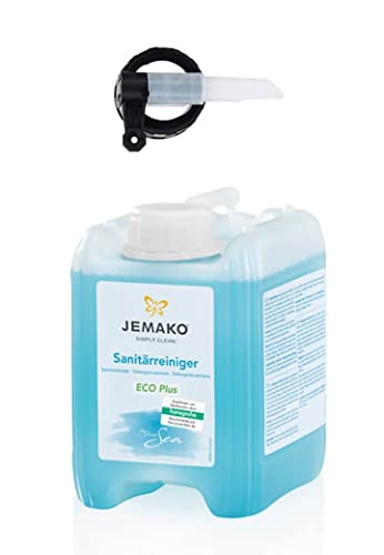 Jemako Sanitärreiniger Blue Sea 2 Liter Kanister inkl. Auslaufhahn Hygiene und Sauberkeit im ganzen Bad Kalkentferner Badreiniger frischer Duft (Sanitärreiniger 2L + AH)