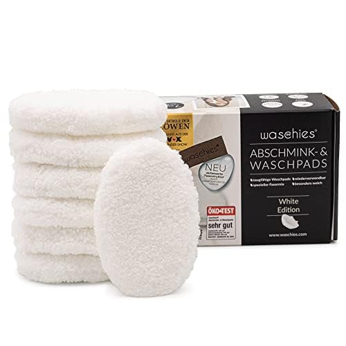 waschies waschbare Abschmink- & Reinigungspads wiederverwendbar, porentiefe Reinigung nur mit Wasser, hautschonend, hypoallergen, supersoft "White Edition" 7er Set