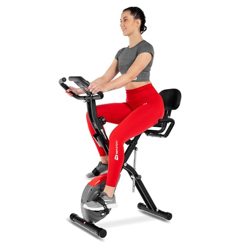 Hop-Sport Heimtrainer HS-3030X Apeks, klappbarer Heimtrainer Fahrrad, Hometrainer mit LCD-Display und magnetischem Widerstand - 10 Widerstandsstufe (Grau)