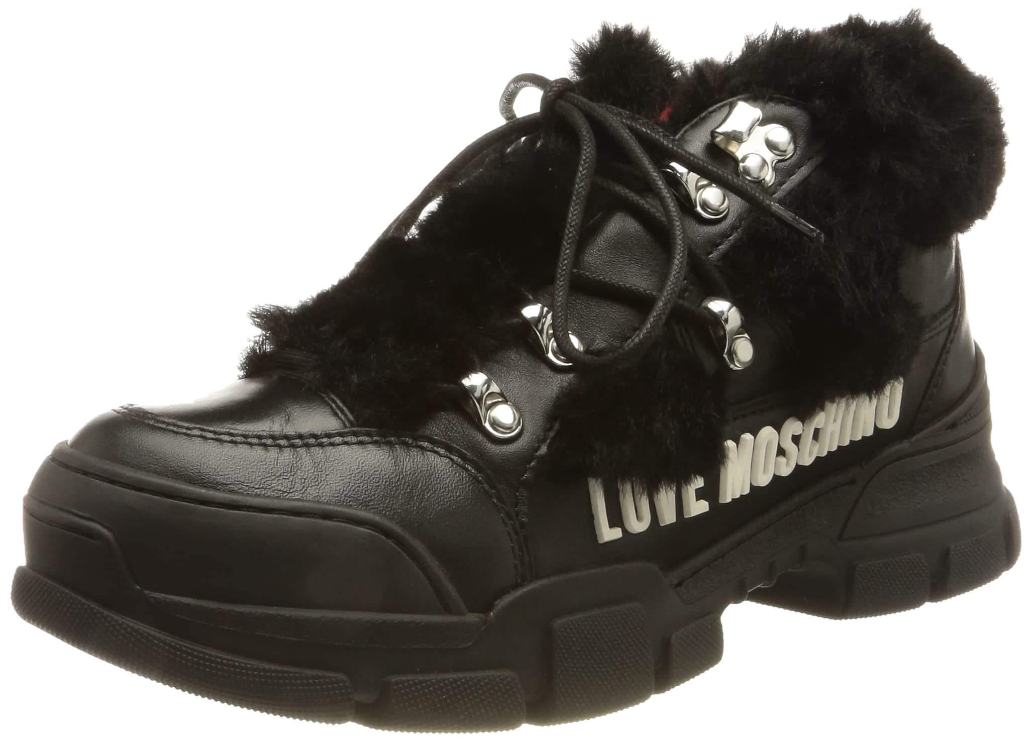 Love Moschino Damen Collezione Autunno Inverno 2021 Sneaker, Schwarz, 37 EU