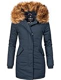 MARIKOO Damen Winter Mantel Winterparka Karmaa-Prc Blau Gr. S