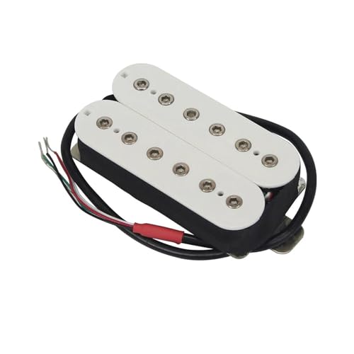 1 Stück Humbucker-Tonabnehmer Für E-Gitarre, Hals-/Steg-Tonabnehmer, Verstellbare Polstücke e gitarren tonabnehmer (Color : White Neck)