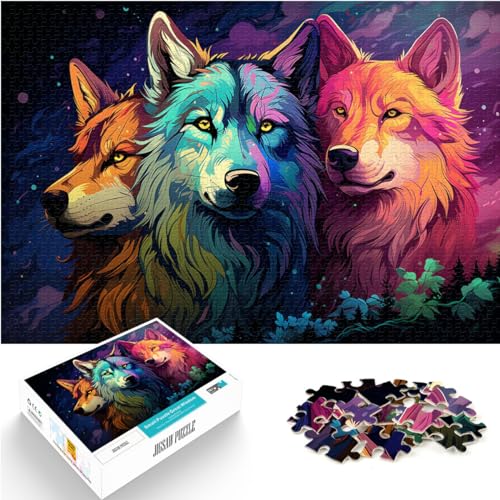 Puzzle für Fantasy-Wolf, 1000-teiliges Puzzle für Erwachsene, Holzpuzzle, Spaß für Aktivitäten zu Hause, Geburtstagsgeschenk, Reisegeschenk, 1000 Teile (50 x 75 cm)