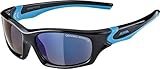 ALPINA FLEXXY KIDS - Verspiegelte und Bruchsichere Sonnenbrille Mit 100% UV-Schutz Für Kinder, black-cyan, One Size