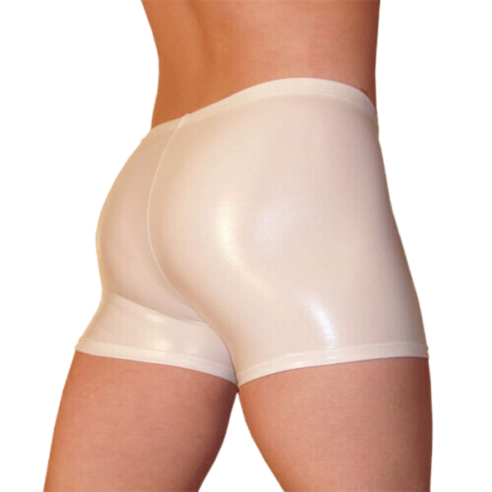 Latex Rubber Tigh Shorts Fetisch Unterwäsche nach Maß,Weiß,XS