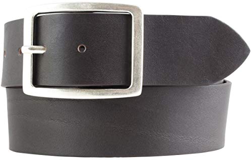 BELTINGER Jeansgürtel aus Vollrindleder mit Doppel-Schnalle 4,5 cm | Leder-Gürtel für Damen 45mm | Breiter Ledergürtel | Braun 110cm