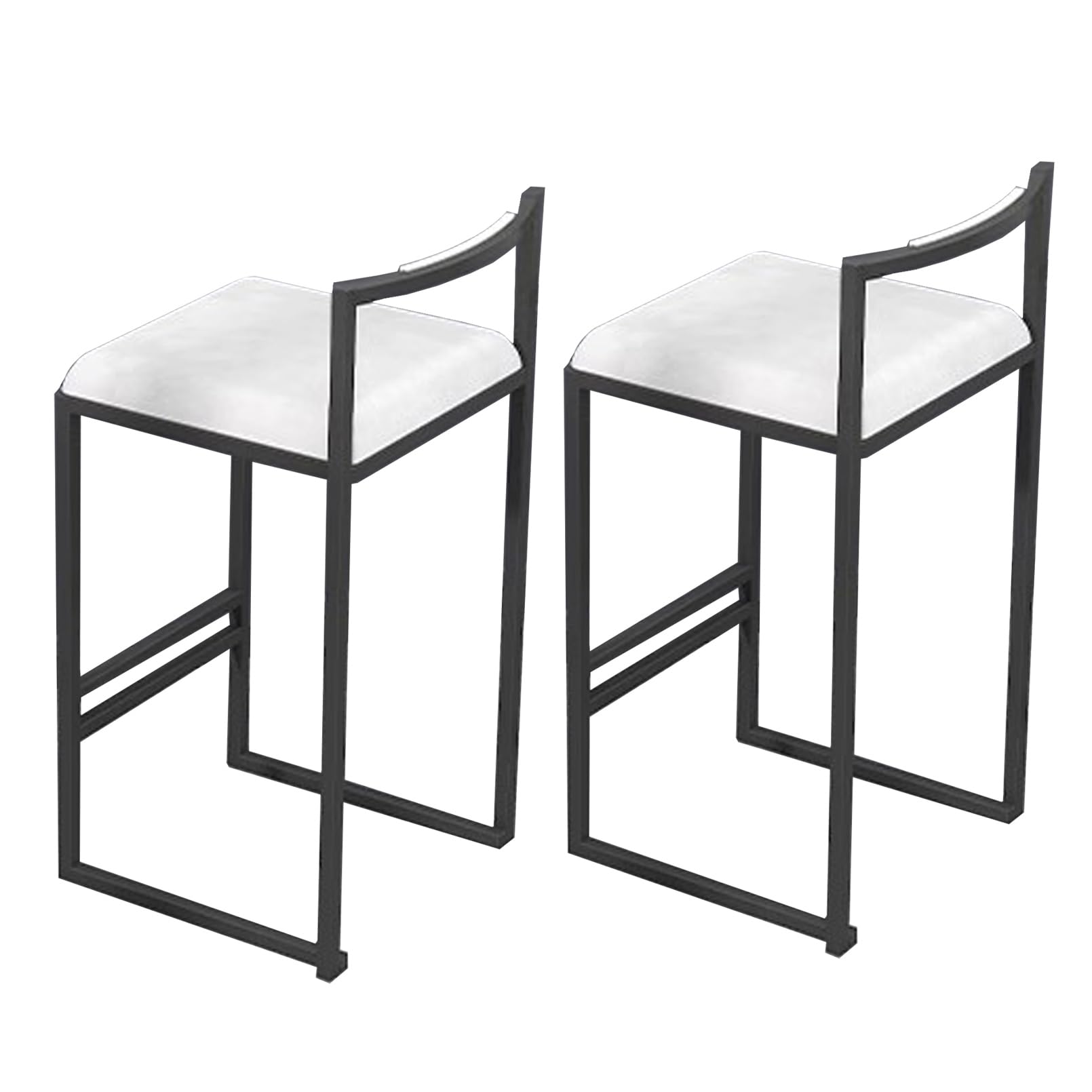 TBSZCM Barhocker 2er-Set, gepolsterte Barhocker mit Rückenlehne für Kücheninsel, Barstühle in Thekenhöhe für Esszimmer, Wohnzimmer, Bistro, Pub, Schlafzimmer, Sitzhöhe 75 cm, weiß Run forward