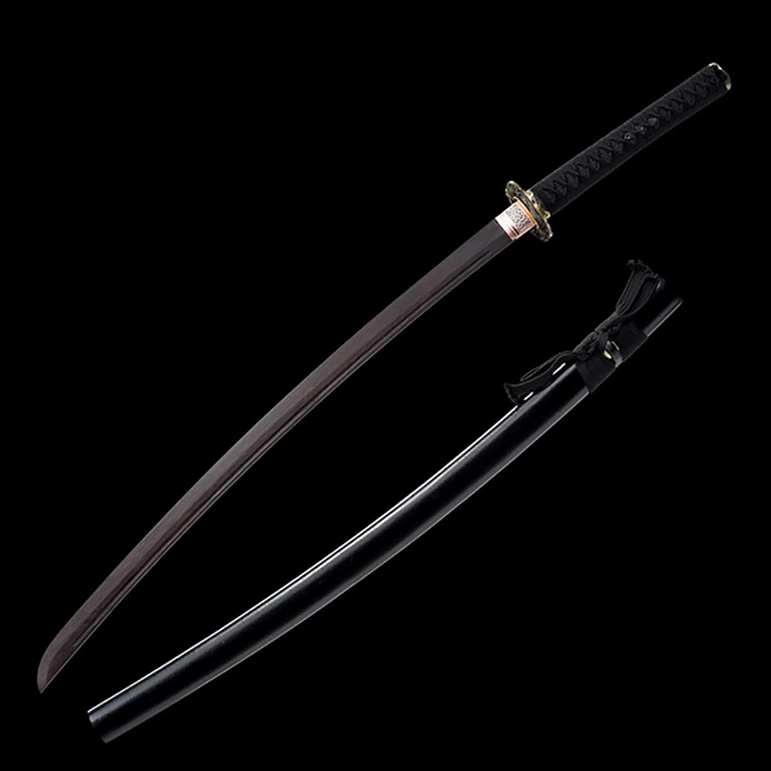 MAUXpIAO Katana aus natürlichem Palisander, handgefertigtes Samurai-Schwert aus Holz mit Scheide, 103 cm Bokken für Ausstellung, Cosplay, Sammlung, Kendo-Training schwerter/B/103cm