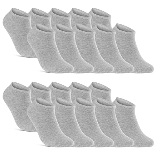 10 | 20 | 30 Paar Sneaker Socken Herren Damen Schwarz Weiß Grau Baumwolle 16900 (20x Grau 47-50)