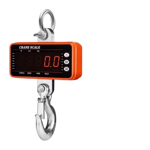 Industriekranwaage, Hochleistungs-Kranwaa mit 65-Fuß-Fernbedienung, 1500 kg/500 kg, digitale Hänwaa, LCD/LED-Display, industrielle Hakenwaa,Messgeräte(LED 500kg-Orange)