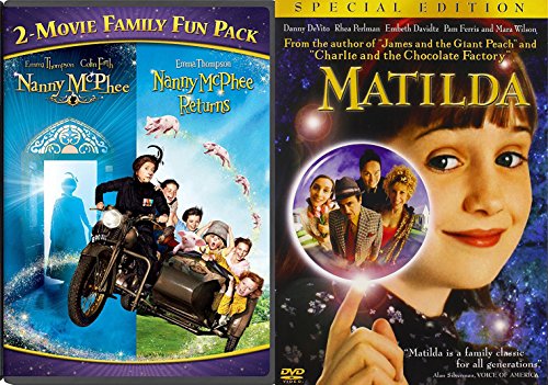 Matilda + Nanny McPhee & Nanny McPhee Returns DVD Set Classic Family Fantasy Movie Bundle Double Feature