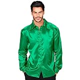 W WIDMANN MILANO Party Fashion - Satin Hemd für Herren, 70er Jahre Disco Fever, Retro Style, Schlagermove, Party Shirt