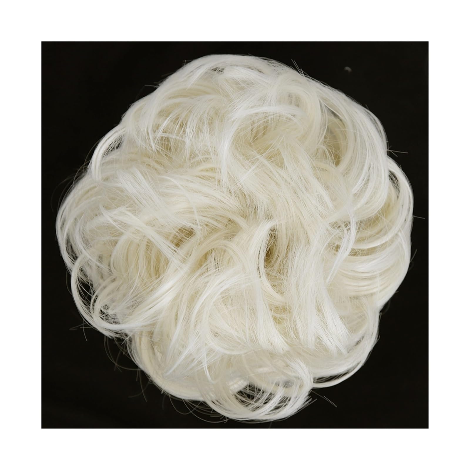 Haarteile Haarknoten Synthetischer Haarknoten, unordentlicher Chignon, Pferdeschwanz, Haarverlängerung, elastisches Gummiband, Haargummis for Frauen, blond, braun, gewellter Dutt Brötchen Haare(Q-60)