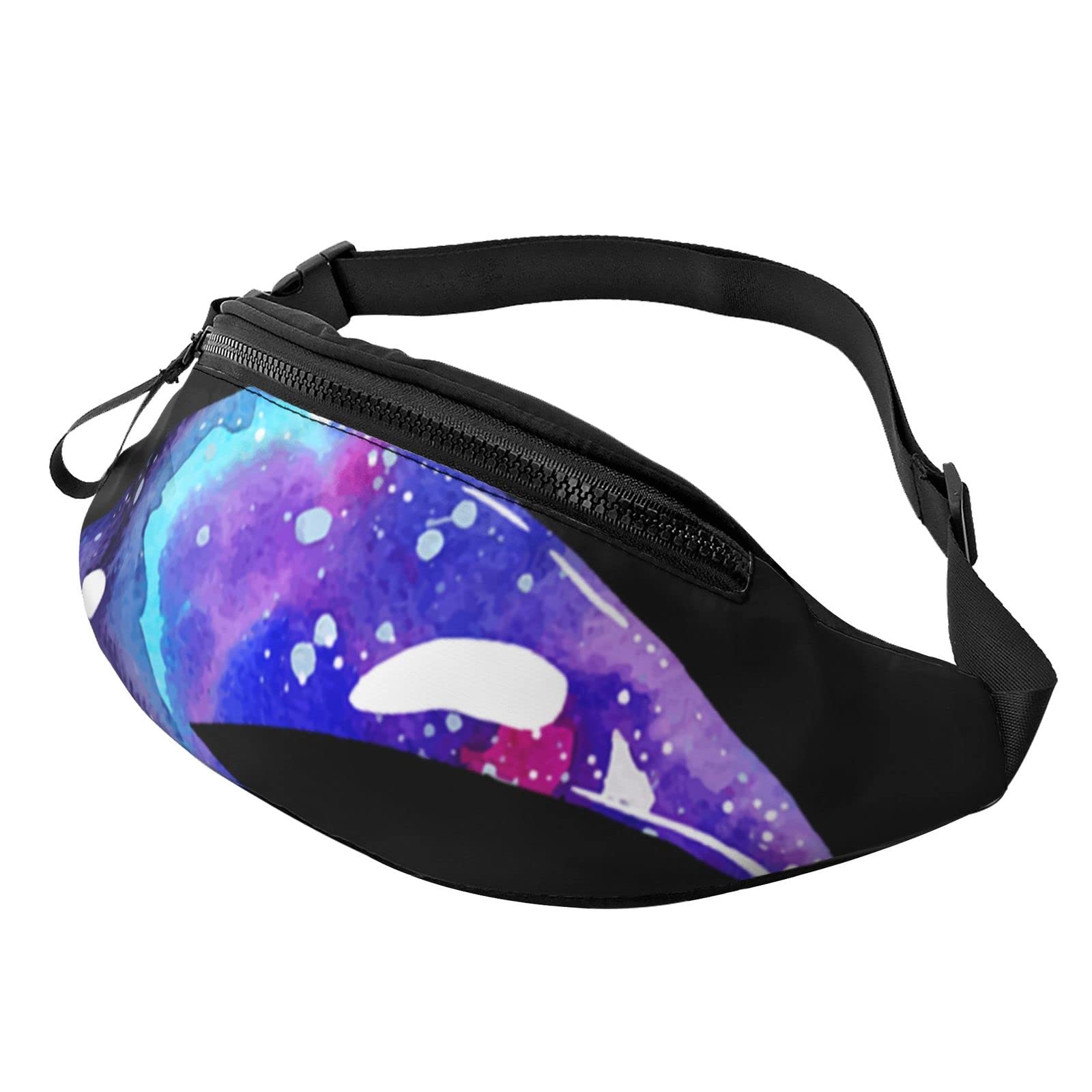 Orca Gürteltasche mit Killerwal für Damen und Herren, Hüfttasche, für Reisen, Yoga, Fitnessstudio, für Outdoor, Workout, Sport, Reisen, Laufen, Schwarz , Einheitsgröße