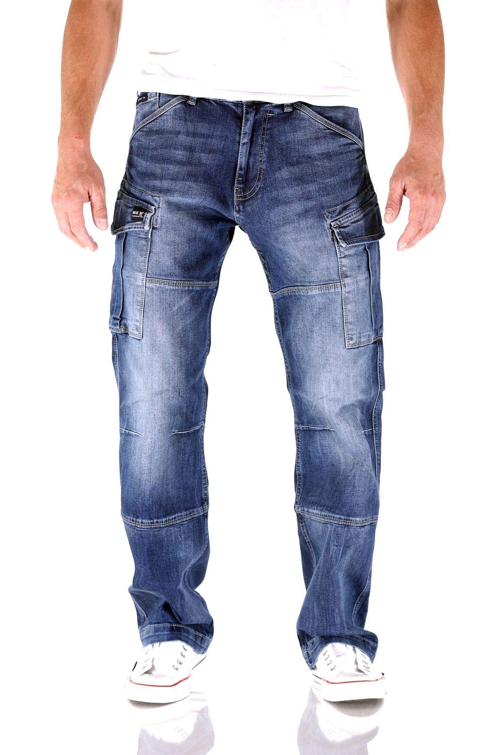 Big Seven Brian Graduate Blue Cargo Herren Jeans, Hosengröße:W44/L34