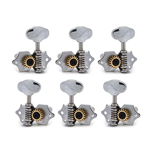 Gitarren Stimmwirbel 6 Stücke 18: 1 Getriebeverhältnis Vintage Offene Gang String Tuner Tuning Pegs Mittelloch Für Klassische Gitarre Chrome (Color : 3R3L)