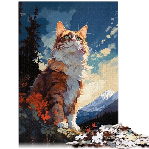 Spielgeschenk Puzzle Art Cat 1000 Teile Puzzle für Erwachsene Holzpuzzle Spielzeug Puzzles Lernspiele Stressabbau Puzzles 1000 Teile (50x75cm)