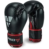 Pro4 Boxhandschuhe Fight - bestens geeignet für Boxen Kampfsport Kickboxen Fitness 8 10 12 14 16 oz unzen schwarz/rot 12oz