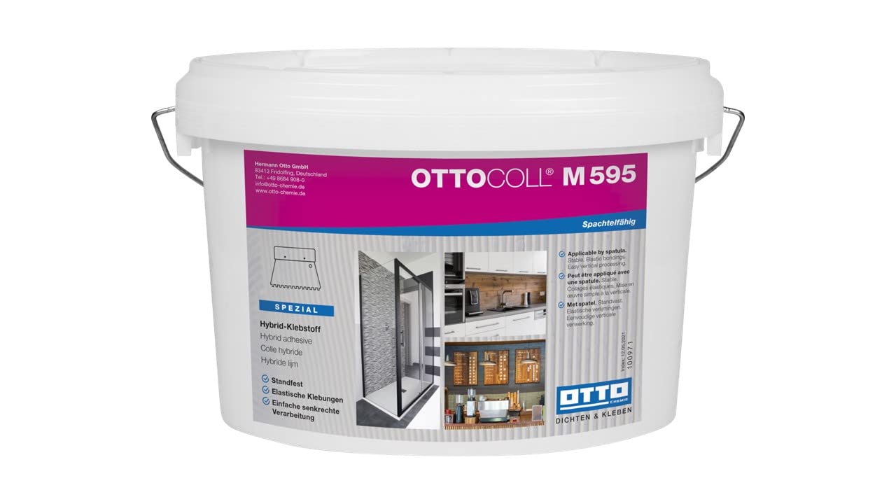 Otto-Chemie M595 Hybrid-Klebstoff für flächige Klebungen 1K-Hybrid-Polymer STP-Klebstoff von Ottocoll für innen und außen (M 595 | 5kg Eimer)