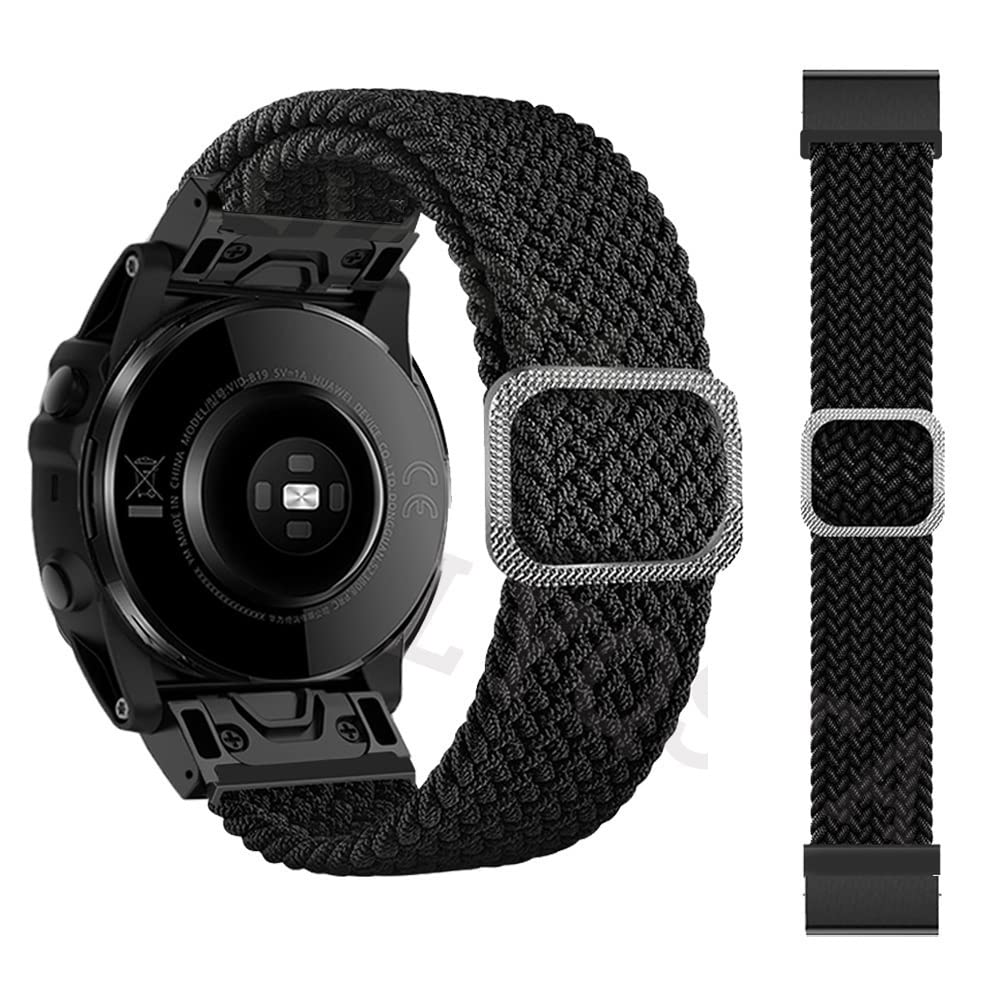 BANDKIT Nylon-Armband für Garmin Fenix 6X 6 Pro 7X 7 Epix 5X 5 Plus 3 3HR 935 945 Smartwatch 22 26 mm Armbänder Ersatzarmband, For Epix, Achat