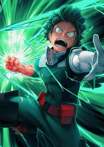 HfmQuisutron Jigsaw Puzzle 1000 Teile Midoriya Anime Poster Holz Buntes Geschicklichkeitsspiel Für Die Ganze Familie Erwachsene Yw311Az