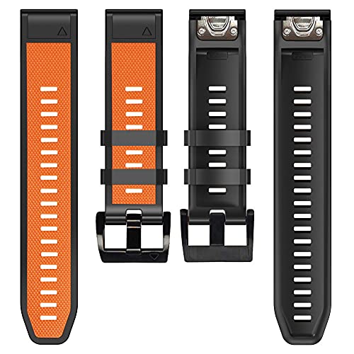 NEYENS 26 22 mm Silikon-Schnellverschluss-Uhrenarmband für Garmin Fenix 7X 7 6 6X Pro 5 5X Plus 3 HR Mk1 Easyfit Armband, 26mm Fenix 7X, Achat