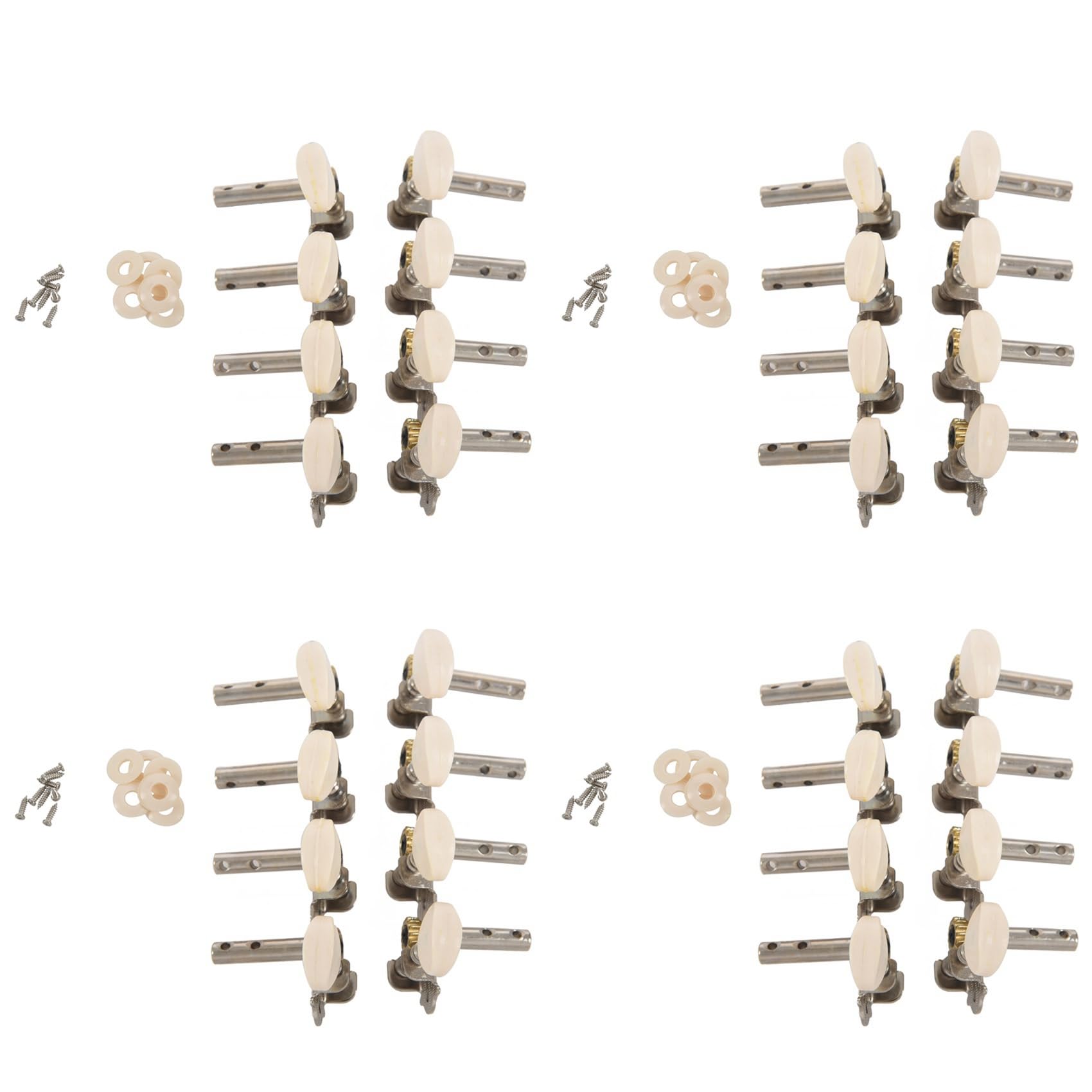Yeihhtuk Mechaniken Stimmwirbel StimmschlüSsel mit WeißEn PerlmuttknöPfen 16L + 16R für Mandoline