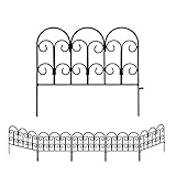 SCENDOR GARDEN 5er Set Gartenzaun, 45 x 40 x 0,8 cm Gartenzaun aus Eisen, Tierbarriere, Drahtzaun für den Hinterhof, Gartenbegrenzung, Blumenzaun, Außenzäune für die Landschaftsgestaltung