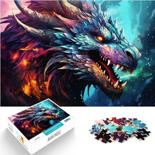 Puzzles Geschenk Fantasiedrache Puzzles für Erwachsene 1000-teiliges Holzpuzzle Familienspiel Stressabbau Schwieriges Herausforderungspuzzle 1000 Teile (50 x 75 cm)