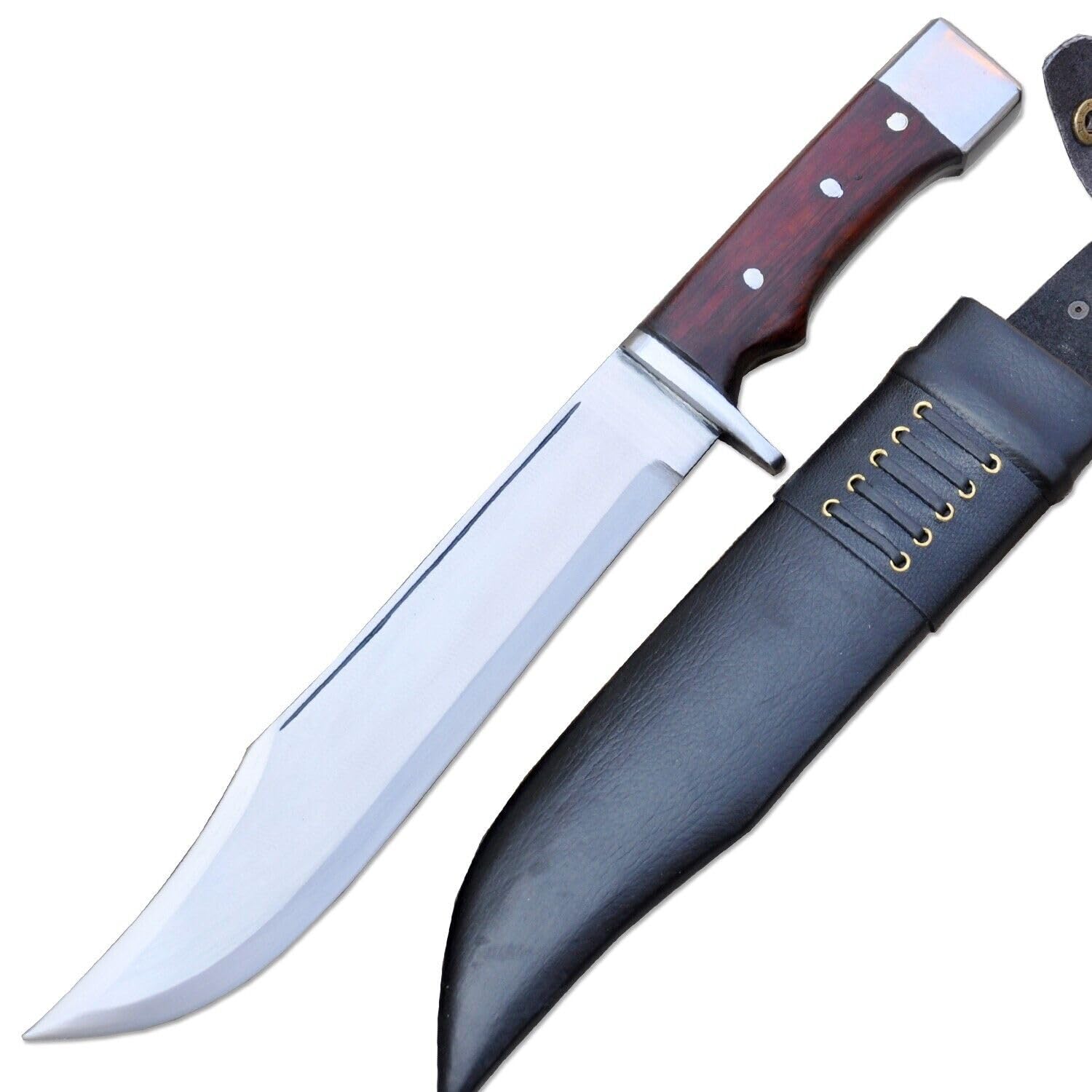 THE NEPAL großes handgefertigtes Bowie-Messer – 28 cm lange Klinge, Jagd- und Camping-Bowie – Full Tang Bowie – handgeschmiedet – schärfen – sofort einsatzbereit