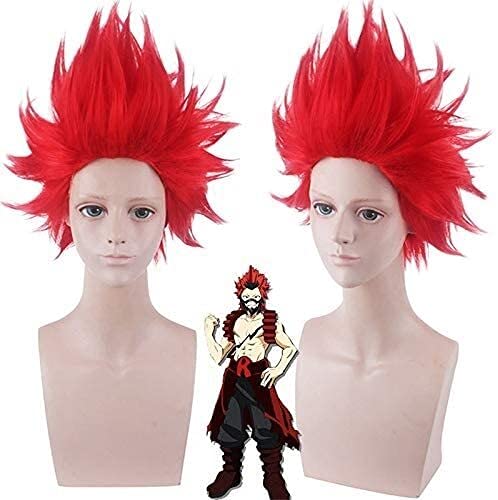 LINLINCD-Anime Coser Wig My Hero Academia Kirishima Eijiro Cosplay Perücke Rot Wig Baku No Hero Midoriya Shoto Kostüm Cosplay 35cm