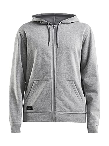 Craft Community Hoodie mit Zipper für Herren | Größe S | Grey Melange | Hoodie mit Reißverschluss | Sweatjacke Herren mit Kapuze | Kapuzenpullover | Sweatshirt | Mikrofaser-Baumwolle-Mix