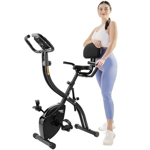 TREX SPORT Heimtrainer Fahrrad klappbar TX-360XB PYRO | Hometrainer Fahrrad | 10 Widerstandsstufen, 7 Sitzhöhen, App-Steuerung, 120 kg belastbar