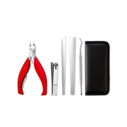 BONAD Zehennagelknipser 6/7/8 Stück Set Nagelschnipper Set Nagel Set Personal Care Set Professionelle Pediküre Set Schönheitsset Nagelknipser-Set (Color : Rood, Size : 6-Piece Set)