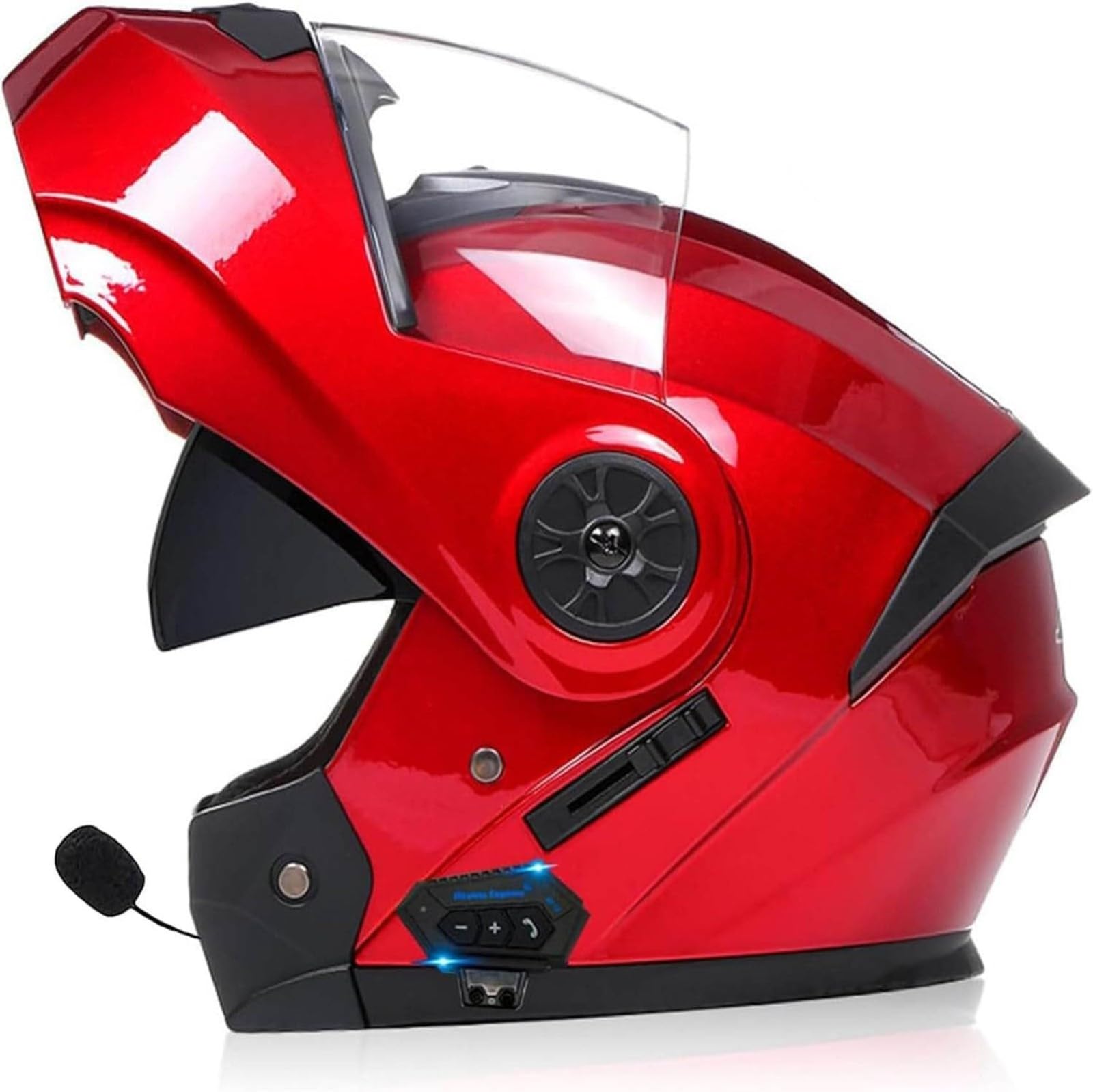 Integrierter Modularer Bluetooth-Motorradhelm Für Damen Und Herren, Integralhelme, Klapphelm Mit Doppelvisier-Motorradhelmen, DOT/ECE-Geprüft I,S 55~56CM