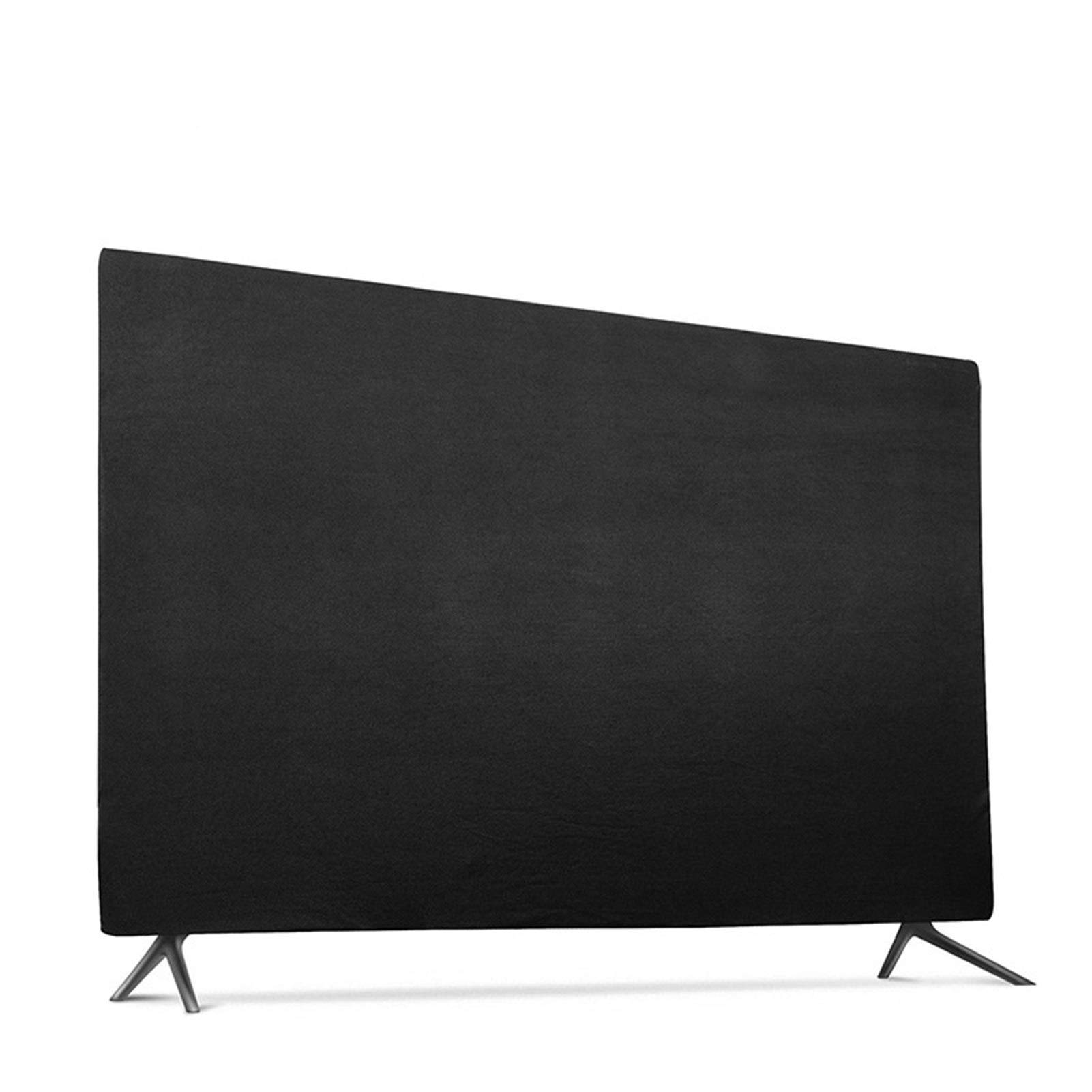 Crepundia Outdoor Tv Cover Weicher Stretch Stoff Staubschutz for 43" 49" 55" TV Hanging TV Verkratzen und Splash-Schutzhülle(Black,43inch)