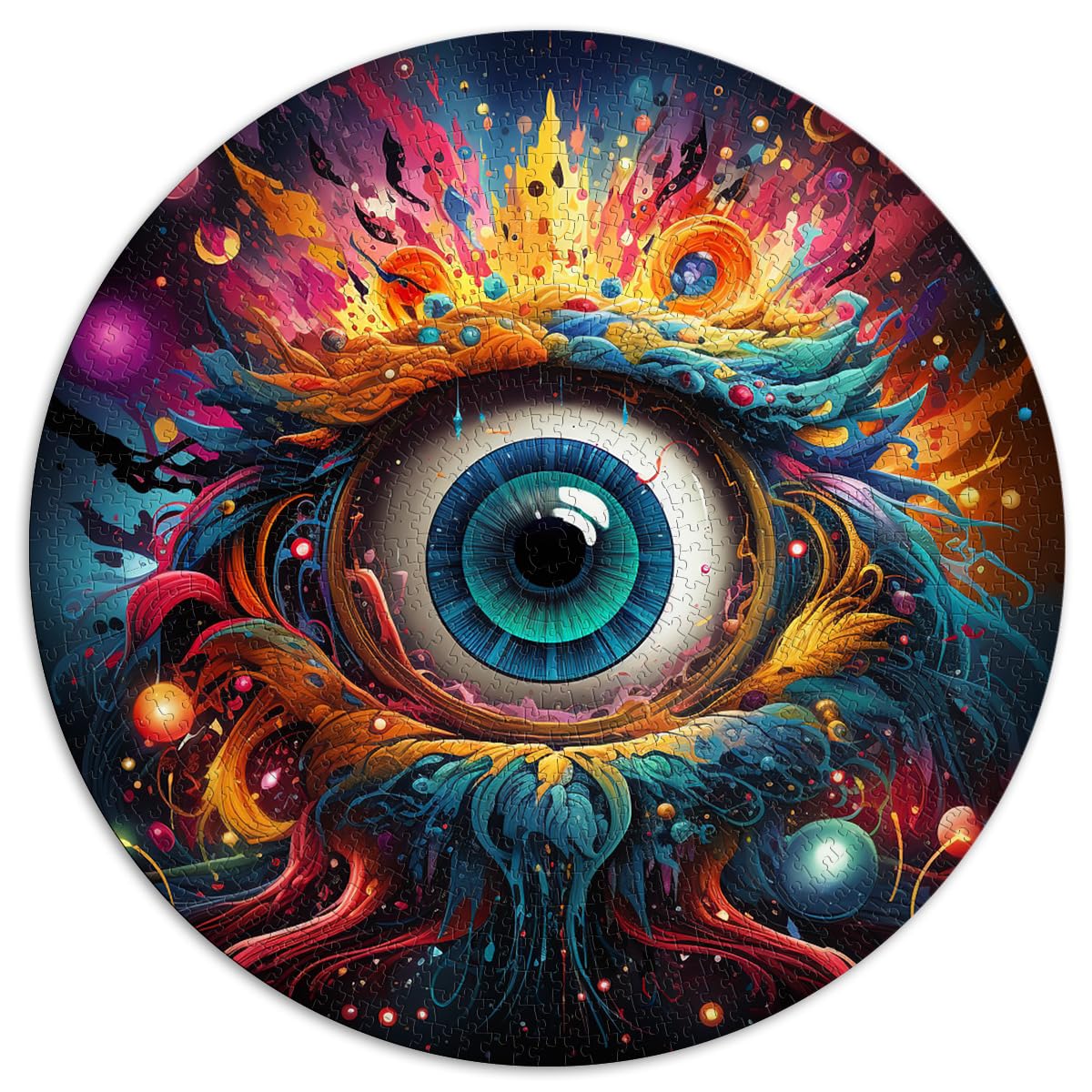 Puzzle „Cosmic Heart Eye“ 1000 Teile Puzzle 26,5 x 26,5 Zoll Lernspielzeug zum Entspannen, geistiges Lernspielzeug