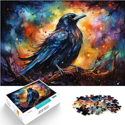 Puzzle für Fantasie, bunte Krähe, Puzzle für Erwachsene, 1000 Teile, Holzpuzzle, Spielzeug, Puzzle, Lernspiele, Stressabbau-Puzzle, 1000 Teile (50 x 75 cm)