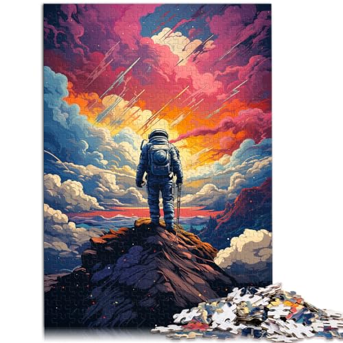 Puzzle „Astronaut auf buntem Planeten“ für Erwachsene, 1000-teiliges Puzzle aus Holz, Spaß für Aktivitäten zu Hause, Geburtstagsgeschenk, Reisegeschenk, 1000 Teile (50 x 75 cm)