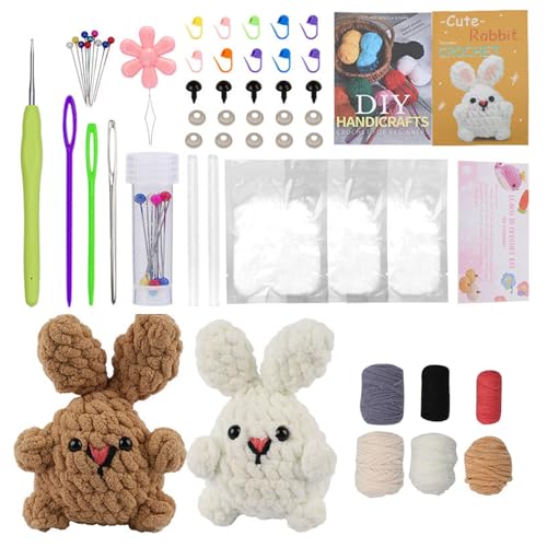 ohodhmnu Stricksets für Anfänger, Häkelsets für Erwachsene und Kinder, Häkelsets für Anfänger, Häkeltier-Kits, um Cuter-Tiere zu machen