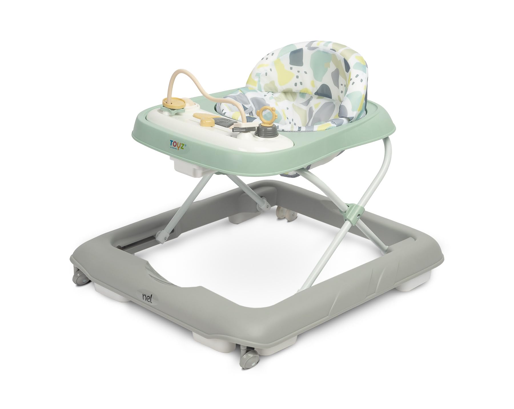 CARETERO - Lauflernhilfe für Babys - Babywalker Nel - ab 6 Monaten mit Lerntafel - Spiel und Lauflernwagen - Laufen Lernen und Entwicklung der Feinmotorik - Spielecenter Laufstuhl Laufhilfe - Grau