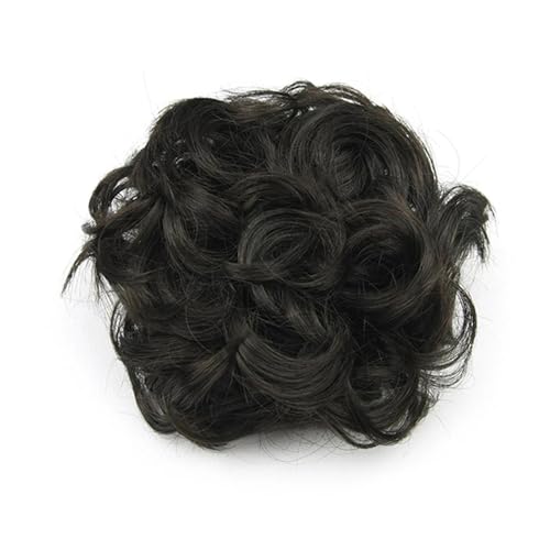 Haarteile Haarknoten Messy Curly Bun Schwarz Braun Haar Chignon Gummiband Haarknoten Donut Roller Haarteil Scrunchies Brötchen Haare(Brown Black)