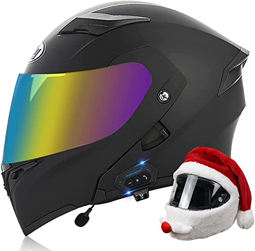 Motorrad Integrierter Bluetooth Modularer Klapp-Motorradhelm DOT/ECE-Zugelassener Mit Doppeltem Sonnenvisier Leichter Integral-Motorradhelm Für Erwachsene Herren Damen