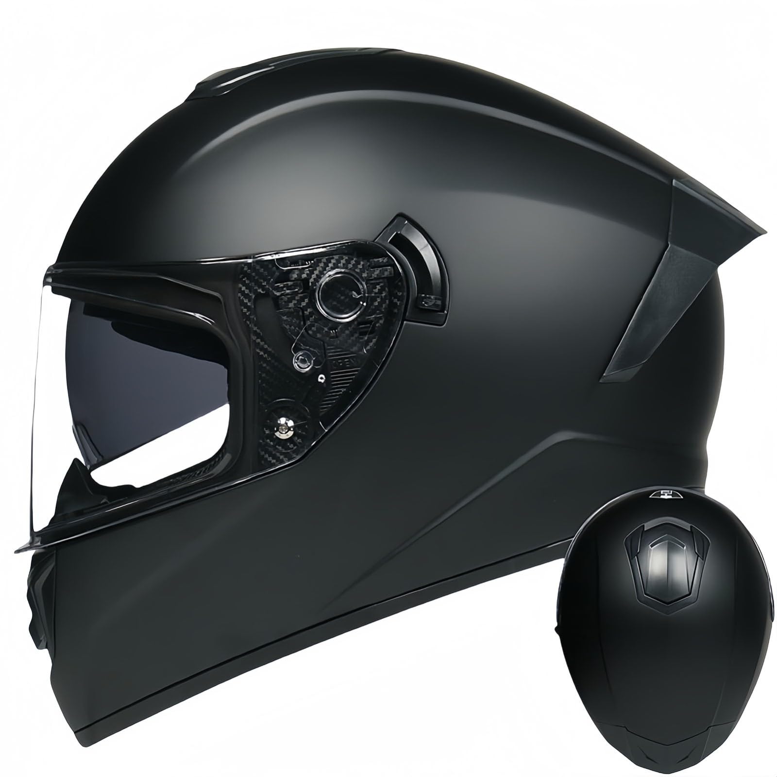 Integralhelm Mit Klappmechanismus, Modularer Motorradhelm, Integriertes Motorrad-Doppelvisier Für Männer Und Frauen, Straßenradhelm, Rennmopedhelm, DOT/ECE-Zulassung I,S55-56CM