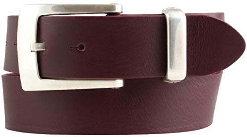 BELTINGER Designer-Gürtel aus Vollrindleder mit Metall-Schlaufe 4 cm | Jeans-Gürtel für Damen Herren 40mm | Bordeaux 105cm